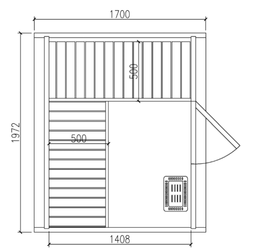 Montiertes Saunafass klein